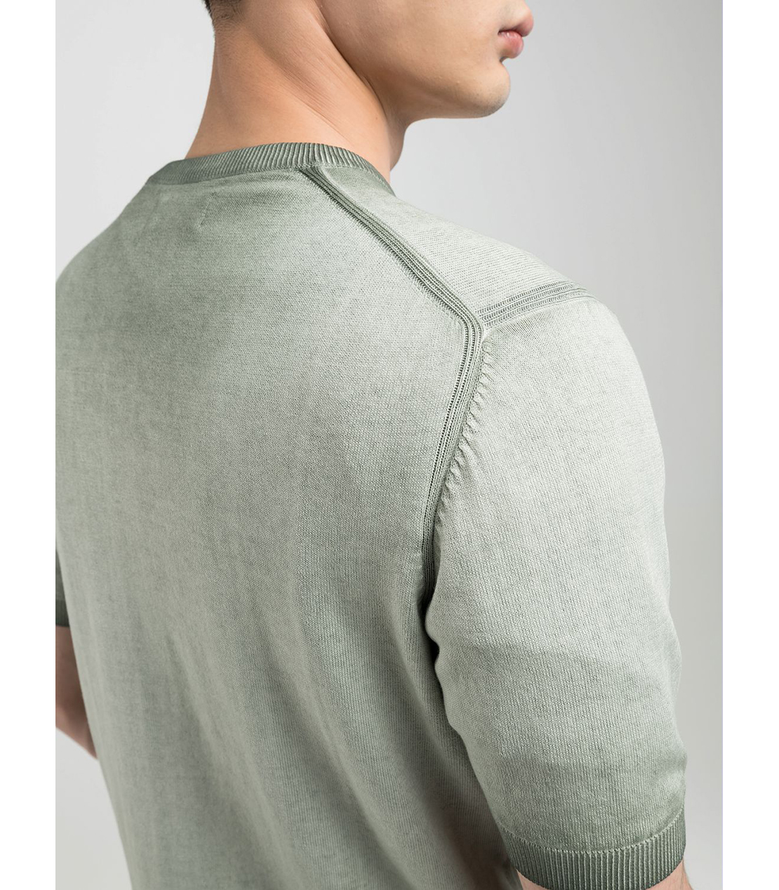 オンブレ ソフトコットン半袖ニット 詳細画像 オリーブ 4